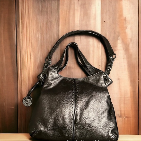 Michael Kors pewter Hobo stunning studded purse - Picture 1 of 8